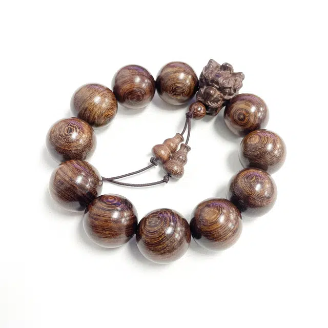 琉堇 国风龙头吐珠文玩佛珠 许我无忧岁岁平安转运串珠 招财纳福盘玩念珠#好运 金丝檀木 手串 男女同款情侣款