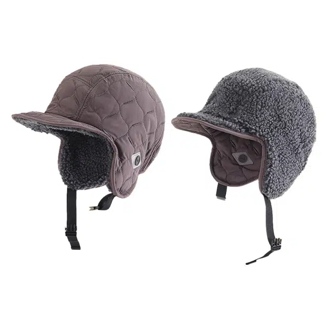 木林森 暖呼呼摇粒绒雷锋帽加厚加绒休闲护耳飞行员帽子滑雪骑车羊羔毛帽 聚酯纤维 帽子 男女同款情侣款