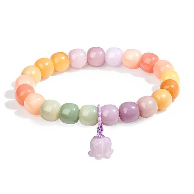 【普陀山官方已过香】 普陀山文创 中国风文艺水风铃多巴胺串珠简约百搭绕指柔手持文玩佛珠#好运 礼盒装 菩提根 手串 女款