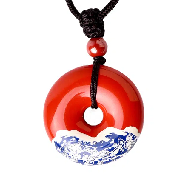 【非遗大漆】 灵菲 真品平安扣 高含量新中式招财转运小众轻奢 本命年生日送礼#好运 再造辰砂朱砂 吊坠 男女同款情侣款