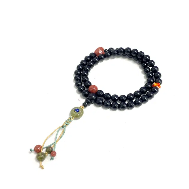 京华录 禅意复古温柔气质高级感 招财转运纳福文玩佛珠个性小众双圈叠戴设计感 吉祥平安平步青云#好运 黑檀 手串 男女同款情侣款