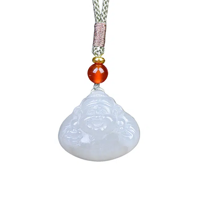 舒杰 中式招财进宝财神吊坠 和田玉 白玉 男女同款情侣款