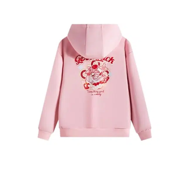 安踏儿童卫衣 防风保暖休闲舒适 芳粉色 青少年