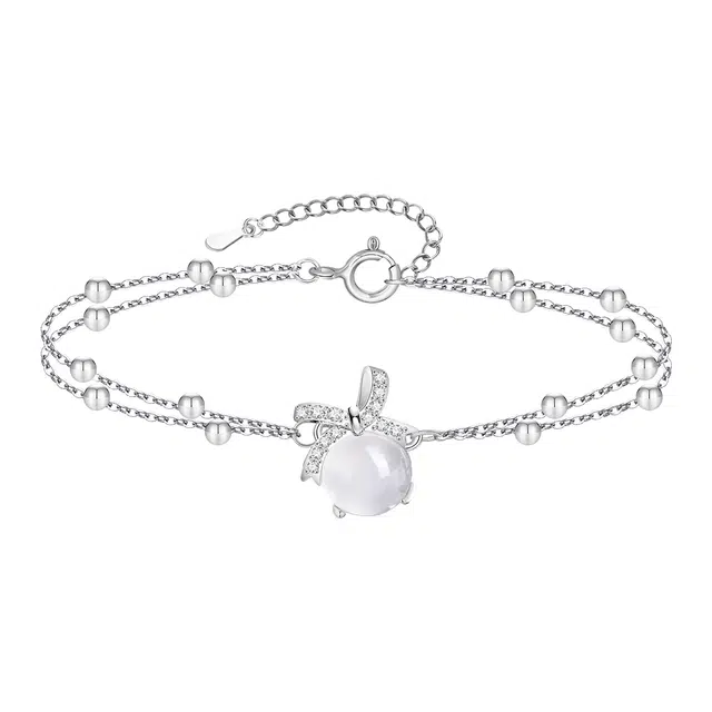 恋朵 高级感小香风 在逃公主 蝴蝶结 叠戴双层 白月光转运珠 #好运 玉髓 手链 女款