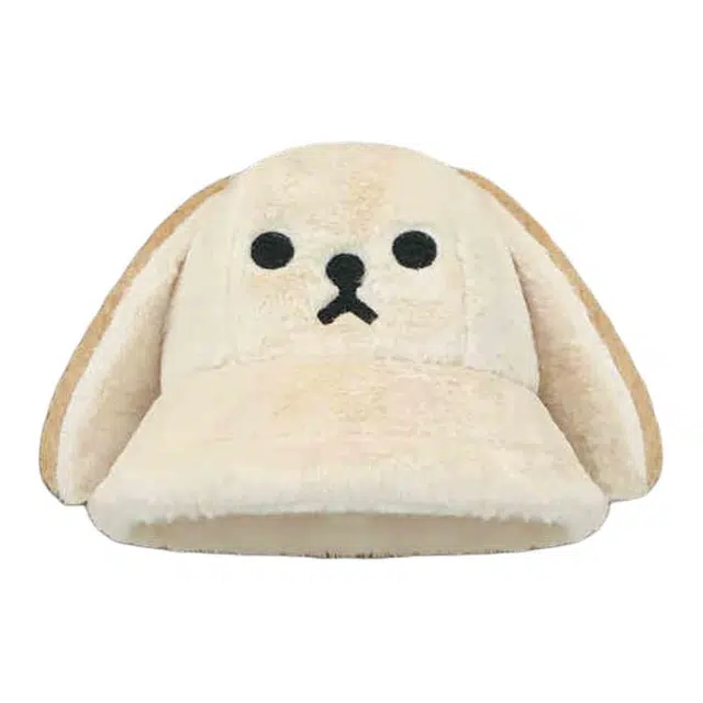 木林森 可爱小狗耳朵秋冬季保暖休闲简约百搭显脸小 毛绒 渔夫帽 男女同款情侣款