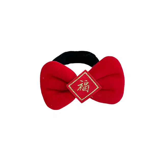 水中玉 过年红色喜庆高弹力可爱毛巾圈扎头发皮筋新年氛围感发圈发绳头饰 布艺 头绳 女款