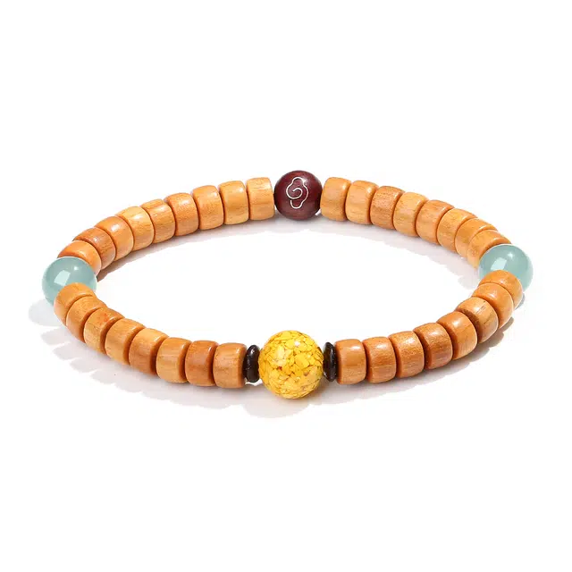 【普陀山官方已过香】 普陀山文创 新中式禅意风藏式直切盘玩小众简约转运珠文玩#好运 生日送礼礼盒装 檀木 手串 男女同款情侣款