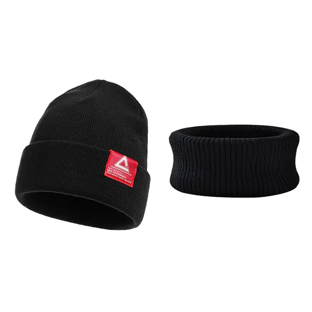 匹克 秋冬季保暖套装简约百搭 腈纶 绒线帽 男女同款情侣款