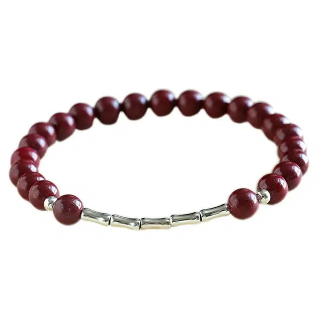 陌阡雪 【节节高升】国潮本命年中国风转运珠轻奢小众设计高级感#好运 再造辰砂朱砂 手串 男女同款情侣款