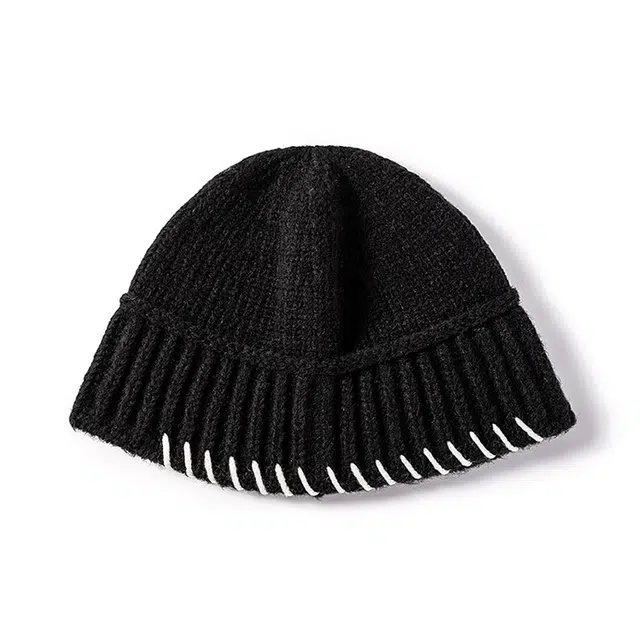 浪莎 韩版无檐时尚单色缝线造型 腈纶 绒线帽 男女同款情侣款