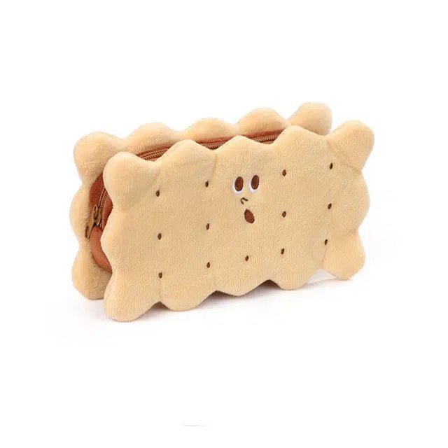 一点潮玩 夹心饼干笔袋 创意大容量学生便携 毛绒袋收纳包 玩偶周边