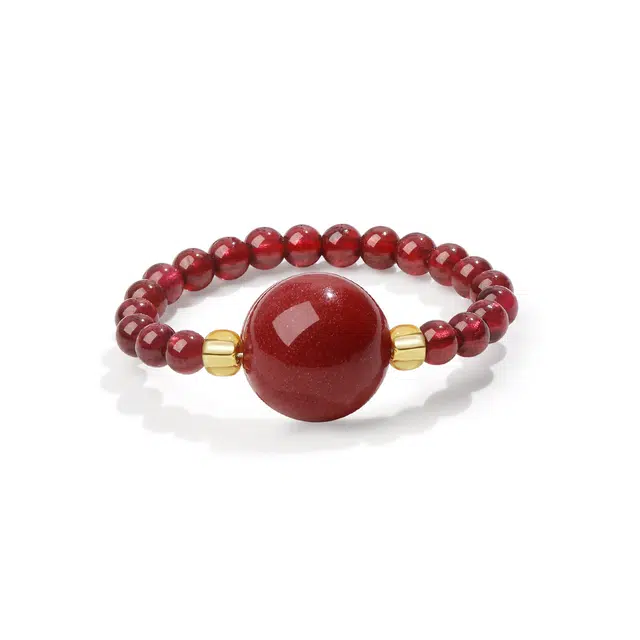 【普陀山官方已祝福】 普陀山文创 本命年红转运珠貔貅食指戒招财纳福闭口 朱砂 戒指 男女同款情侣款