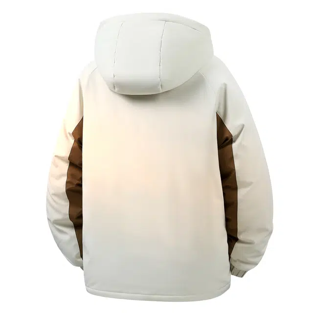 大卫贝肯 美式复古潮流时尚字母印花休闲宽松保暖防风面包服纯色连帽羽绒服 男女同款 黑色