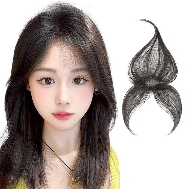 云轻 胎毛八字刘海假发片 女头顶轻薄款自然前额无痕隐形发际线贴