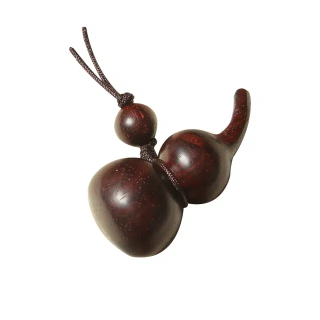 天纵 小叶好运精品葫芦汽车挂件手工福禄钥匙扣挂坠 紫檀属 把件 男女同款情侣款