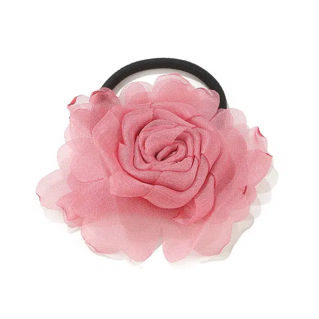 如花梦 玫瑰花花朵发绳法式复古扎头发头饰高颜值头花 绢布 发圈 女款