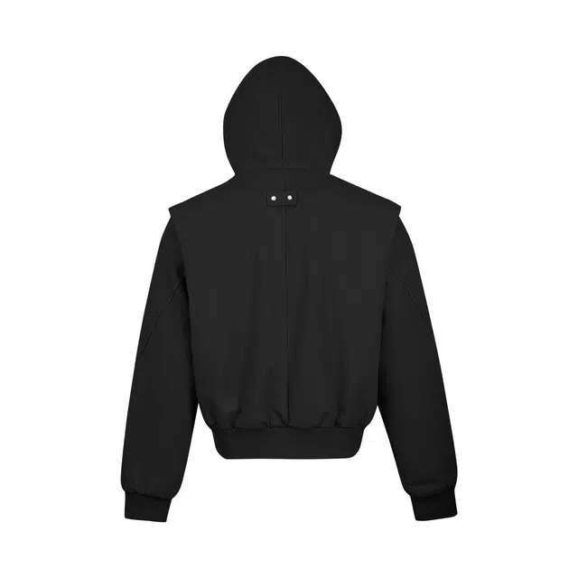 地界二 鲨雕座山雕系列秋冬加厚加绒连帽短款外套棉服 男女同款