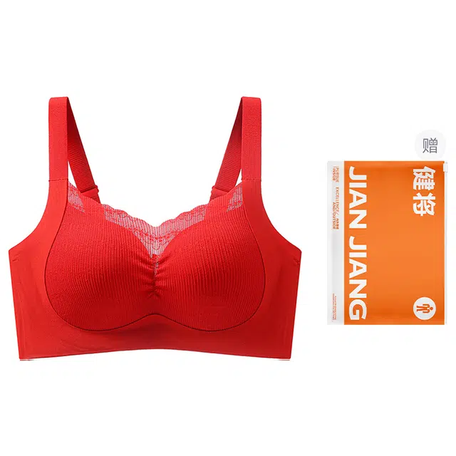 健将 无痕蕾丝大胸显小稳固提拉收副乳软支撑文胸 女款 礼袋装