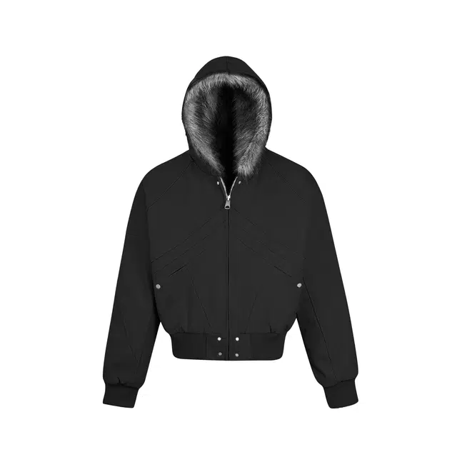 地界二 鲨雕座山雕系列秋冬加厚加绒连帽短款外套棉服 男女同款