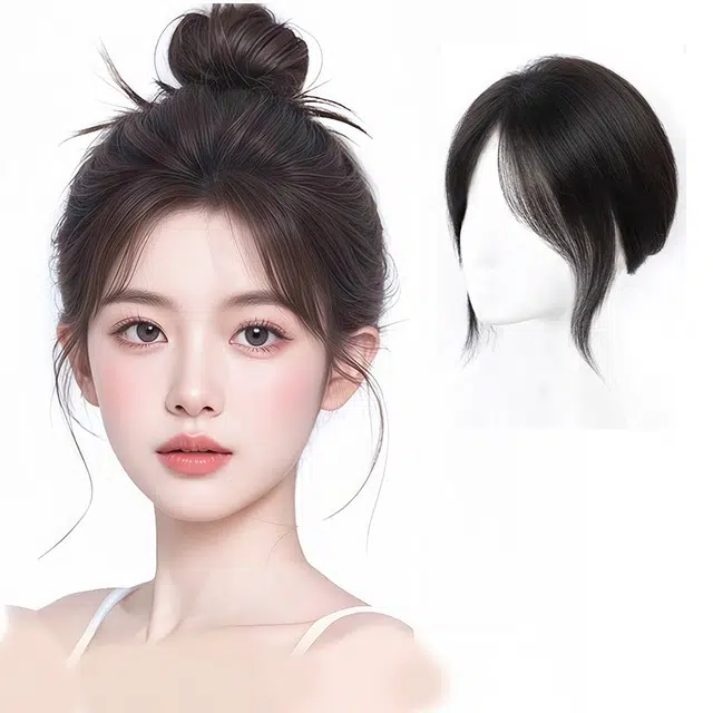 黛姿假发女片头顶补发自然蓬松真发高颅顶增发量
