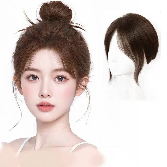 黛姿假发女片头顶补发自然蓬松真发高颅顶增发量