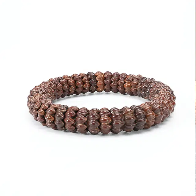 天纵 好运莲莲 招财进宝  新中式国潮复古文玩生日纪念日男友轻奢礼 物  精工雕刻九转莲花座平安佛珠 紫金鼠 手串 男女同款情侣款