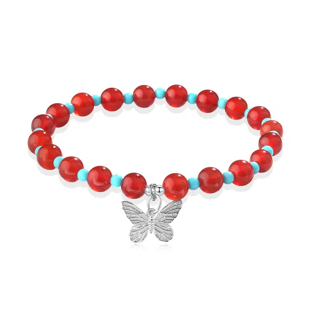 老凤祥 蝶梦安石 东方雅韵 国风美丽动人优雅大气 美满幸福心想事成财源广进 轻奢百搭气质小众设计#好运 玛瑙 玉石手串 女款