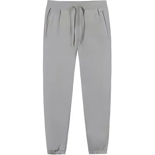 超级安踏 运动生活系列 纯色中腰系带透气百搭束脚针织运动裤 男款 微熏绿