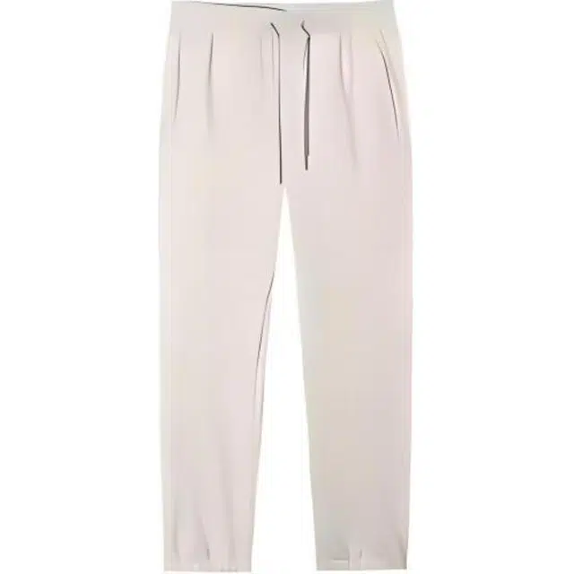 超级安踏 运动生活系列 纯色中腰系带透气百搭束脚针织运动裤 男款 素净灰