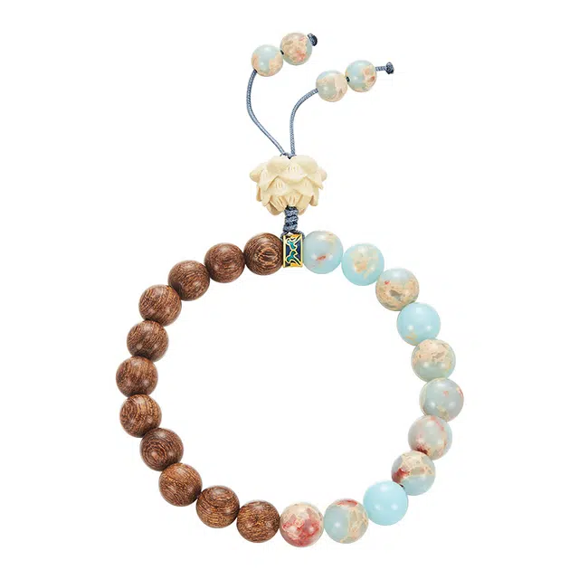 迷颂玛 石来运转 招财纳福国风设计 文玩国潮 金丝檀木 手链 女款