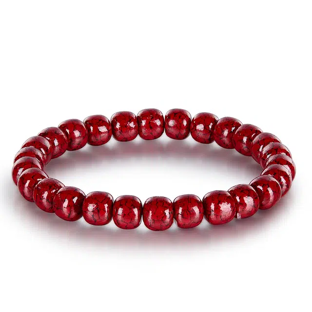 翠雅金楼 中国红桶珠素串 新中式复古国潮大气高级感#好运 再造辰砂朱砂 手串 男女同款情侣款