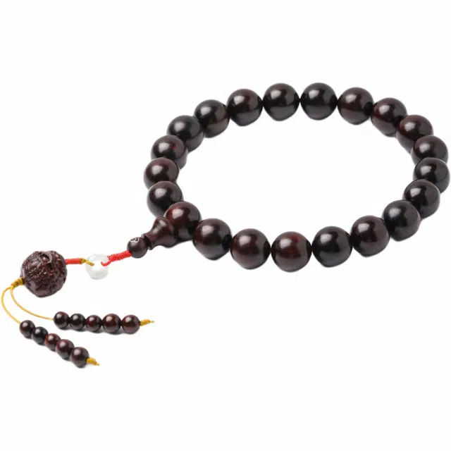 三檀小舍 貔貅小众设计手持 金星老料玻璃底#好运纳福转运珠国素串佛珠文玩盘玩素串礼盒 紫檀属 手串 男女同款情侣款