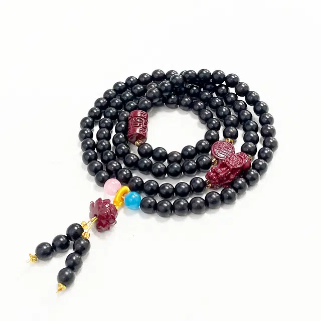 京华录 国潮复古吞金兽手持盘玩佛珠转运简约高级感多圈叠戴 百搭通勤串珠 福禄吉祥水逆退散#好运 黑檀 手串 男女同款情侣款