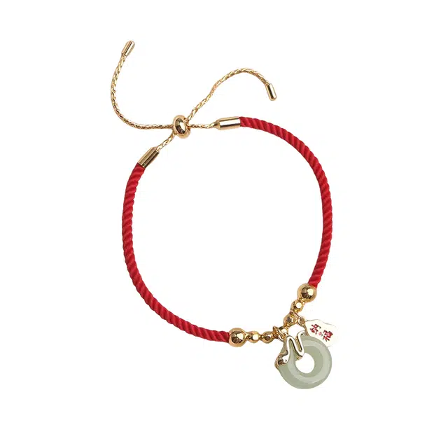 前方大荒野 时尚设计民族风编绳可调节好运招财转运蛇年春节新年本命年日常百搭轻奢高级感精致 合金 手链 女款