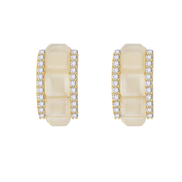 沂茹 金色轻奢高级感小众设计简约气质百搭日常通勤 合金 耳环 女款