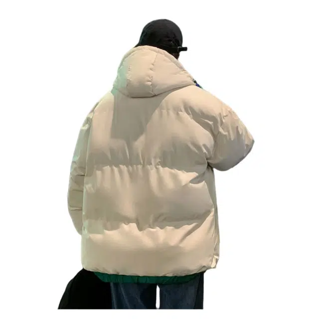 北极绒 厚款撞色面包服学生潮流宽松连帽棉服 男女同款