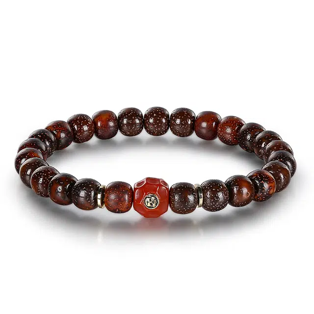 翠雅金楼 复古国潮新中式禅意转运珠佛珠静心文玩盘玩绕指柔潮酷骷髅头#好运 星月菩提 手串 男女同款情侣款