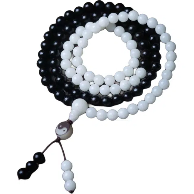 爵倾 阴阳八卦款 太极生两仪 两仪生八卦 白玉菩提 菩提类手串 男女同款情侣款