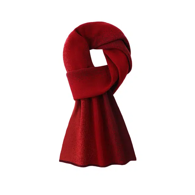 【赠长辈】 浪莎 高档渐变保暖潮流高端大气礼赠佳品 礼盒装 绵羊毛 绒线围巾 男款