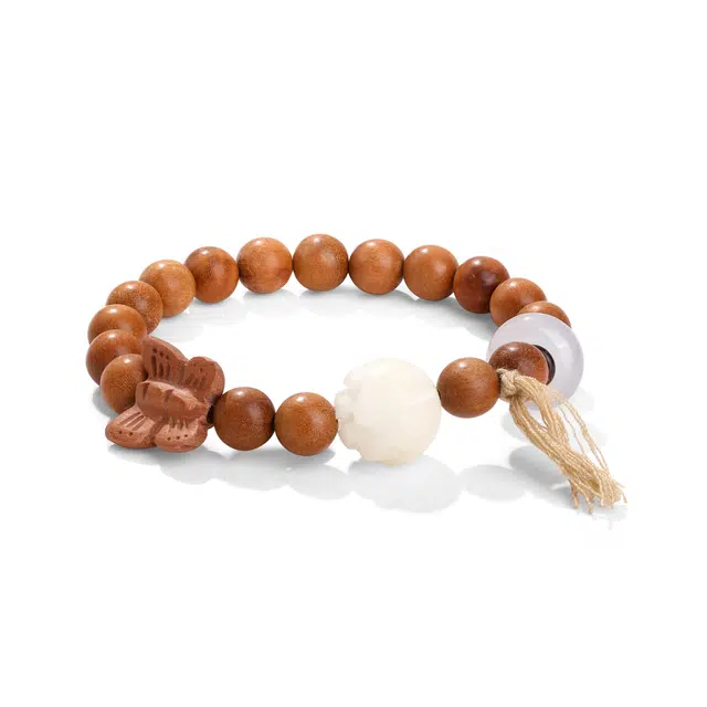 琢玉居 蝴蝶莲花 好运莲莲 小众复古国潮 招财转运 好运 桃木 手串 男女同款情侣款