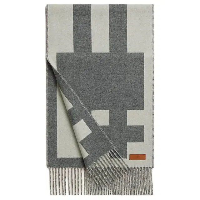 Hermes Cashmere Scarf Gray