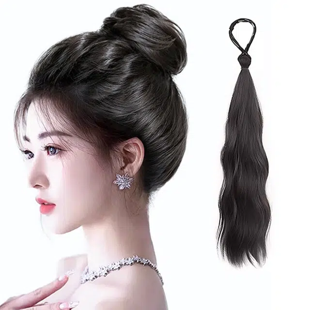 黛姿 丸子头 发圈自绕式假发 仿真发花苞头 棕黑色/浅棕色/深棕色