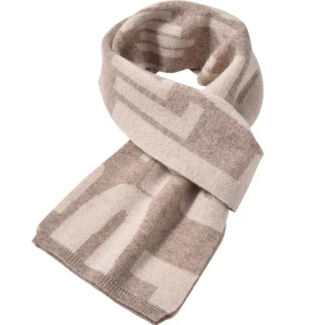 啄木鸟 美拉德高级感字母文艺甜美潮流秋冬季防寒保暖 绵羊毛 绒线围巾 男女同款情侣款