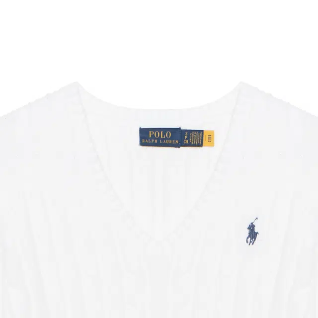 Polo Ralph Lauren Cable-Knit Cotton V-Neck Sweater V