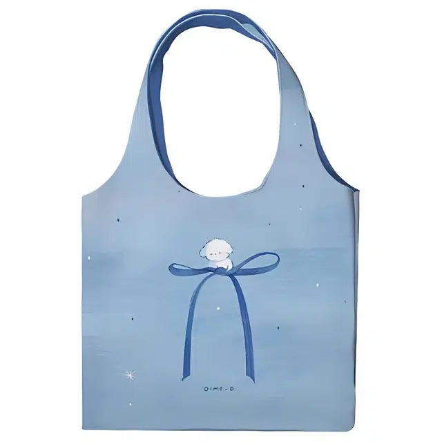 奥松 小狗可爱慵懒设计 绒面 单肩包 男女同款情侣款 蓝色