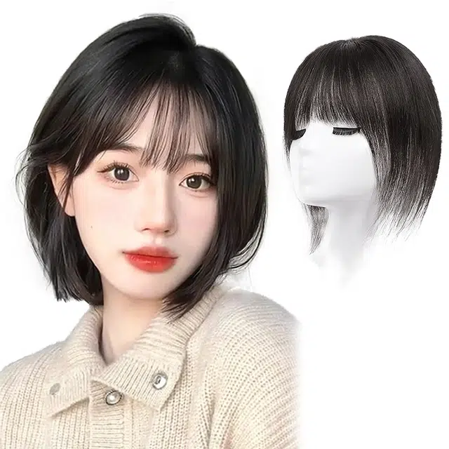 艾雪梦双递针假发片女头顶遮盖白发遮秃顶全真发增发量自然逼真补发片时尚