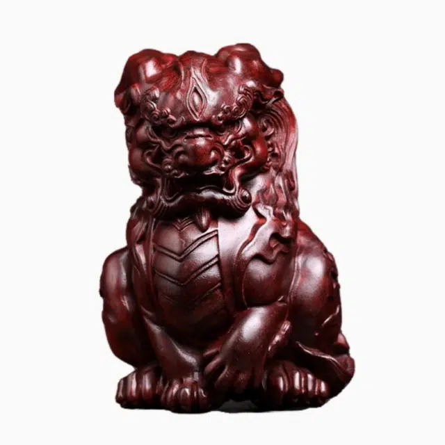 【顺丰包邮】 吉千年 新中式复古潮流风 好运 招财进宝 平安顺遂 三眼狻猊雕刻设计款 血檀 摆件 男女同款情侣款