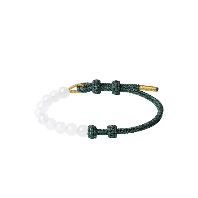 周大福 【圣诞跨年好礼】新中式珠串清透甜美糖果色编织手绳【多款可选】手饰百搭女生生日礼 物时尚简约精致 玉髓 玉石手链 女款