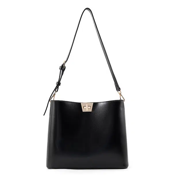 维尼奥 高级感简约时尚通勤包休闲气质托特包 合成革 单肩包 女款 黑色/酒红色/棕色