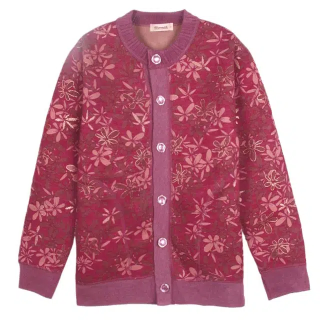 棉基因 加厚柔软中老年时尚开衫保暖上装 女款 姜红